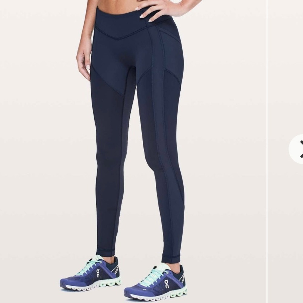 Lululemon Size 2 All The Right Places Crop Leggings 23" Long True Navy